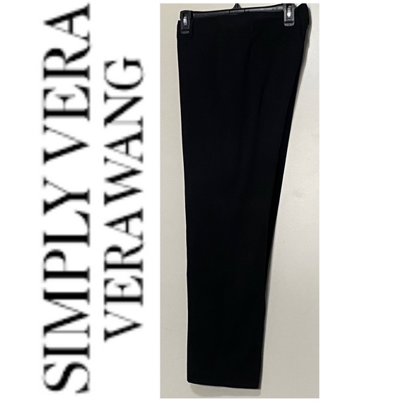 6/$20 VERA Vera Wang Black High-Rise Slim Straight Pants EUC 12P - Picture 1 of 13